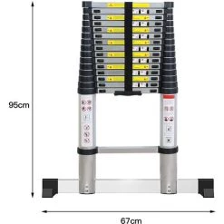 WYCTIN Hofuton Échelle Télescopique En Aluminium De 4,7 M, Antidérapante, échelle Polyvalente, Charge Maximale : 150 Kg -Pas Cher Échelle Magasin 67360415 5