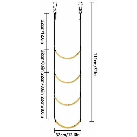 DONTODENT Extension D'échelle De Corde De Bateau D'échelle De Corde De Bateau De 4 étapes, Aide L'échelle Se Pliante De Bateau 3 DONTODENT Extension D'échelle De Corde De Bateau D'échelle De Corde De Bateau De 4 étapes, Aide L'échelle Se Pliante De Bateau – Image 3