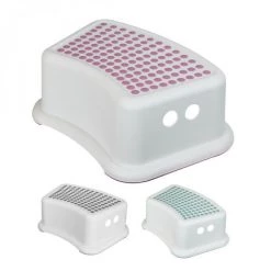 MONSIEUR BÉBÉ Lot De 2 Marchepieds Antidérapants 13 Cm En Plastique - Blanc Et Rose - Monsieur Bébé - Rose