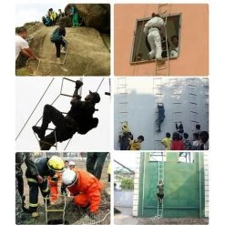 GRID COOL Échelle De Corde D'évacuation De Feu Échelle De Sécurité Incendie Résistant Aux Flammes Avec 2 Mousquetons - 15 M - 15M -Pas Cher Échelle Magasin 68075016 4