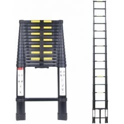 GRID COOL 5.0M Échelle Télescopique Escabeau Multi-Fonction Escamotable En Aluminium Portable Pliante Multifonction Ladder Charge 150 Kg