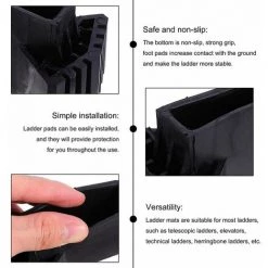 GRID COOL Couvre-pieds D'échelle Pieds Pieds D'échelle D'extension Échelle Patins En Caoutchouc Antidérapants Pieds De Remplacement D'échelle Universel Antidérapants En Caoutchouc, （4pcs） -Pas Cher Échelle Magasin 68075473 4