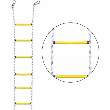 Cisea Échelle De Corde D'évacuation De Feu Échelle De Sécurité Incendie Résistant Aux Flammes Avec 2 Mousquetons - 15 M - 15M 2 Cisea Échelle De Corde D'évacuation De Feu Échelle De Sécurité Incendie Résistant Aux Flammes Avec 2 Mousquetons - 15 M - 15M – Image 2