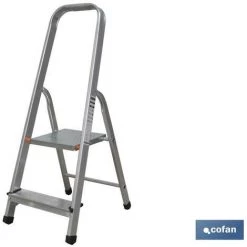 COFAN Escabeau En Aluminium Domestique De 2 à 8 Marches | Hauteurs De 0,41 Jusqu'à 2,41 Mètres | Norme EN131 -Pas Cher Échelle Magasin 68163334 3