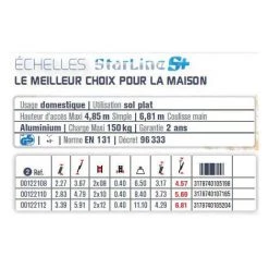 TUBESCA COMABI Tubesca - Echelle Coulisse à Main 2 Plans 10+10 échelons Haut. D'accès Max 5,69 Mm - STARLINE S+ -Pas Cher Échelle Magasin 6918952 3
