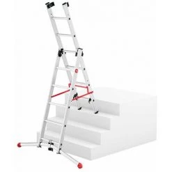 Echelle Transformable ProfiLot 3 Plans 3x6 échelons 4m70 Alu Hailo 9 Echelle Transformable ProfiLot 3 Plans 3x6 échelons 4m70 Alu Hailo -Pas Cher Échelle Magasin 6919557 5