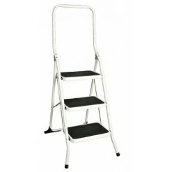 FACILITYS Marchepied Escabeau Acier 3 Marches Larges Sécurité