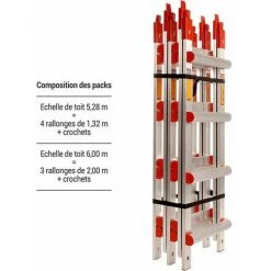 ECHELLE DIRECT - MATISERE Echelle De Toit Alu Avec Crochet - Écartement Des Barreaux 33 Cm - Longueur 5.28m - HIM4538/330/528 -Pas Cher Échelle Magasin 8900983 4