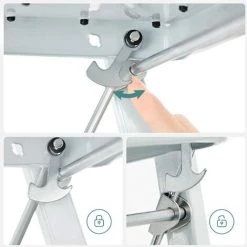 SONGMICS Échelle Marchepied Pliable, 2 Marches, Antidérapant, En Acier, Charge 150 Kg, Certification TÜV GS, Hauteur De Travail : 240 Cm, GSL12WT - Blanc Et Noir -Pas Cher Échelle Magasin 8920356 4