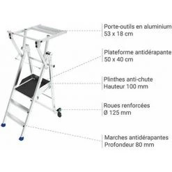 ESCABEAU DIRECT - MATISERE Escabeau Pro 5 Marches - PIRL5RM -Pas Cher Échelle Magasin 9385339 3