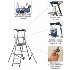 ESCABEAU DIRECT - MATISERE Escabeau Pro 5 Marches - PIRLF5/ALU -Pas Cher Échelle Magasin 9385519 5